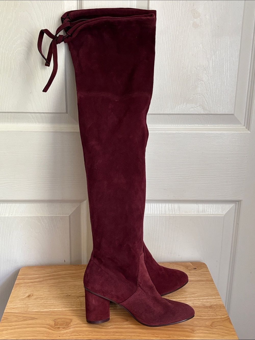 Stuart Weitzman Over-the-Knee Suede Boots in Burgundy size 36